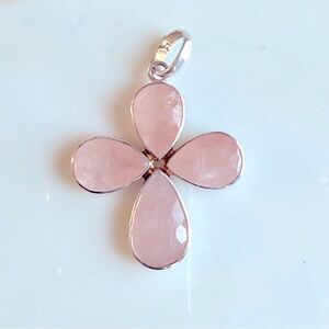 Sterling Silver Rose Quartz Pendant